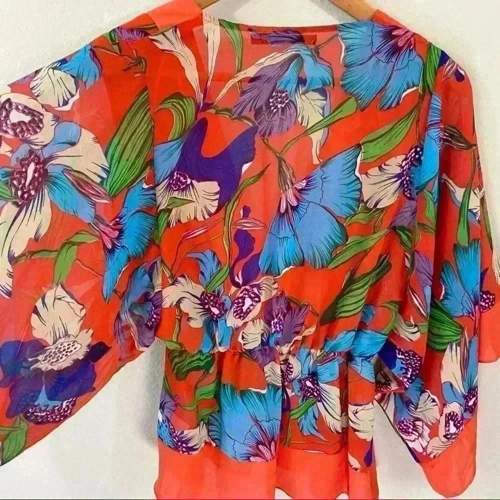Hazel orange floral boho top - Picture 4 of 4